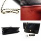 CHANEL Matelassé Chain Shoulder Bag Single Black Lambskin Black Leather Vintage Gold Hardware 7-7-486