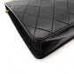 CHANEL Matelassé Chain Shoulder Bag Single Black Lambskin Black Leather Vintage Gold Hardware 7-7-486