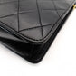 CHANEL Matelassé Chain Shoulder Bag Single Black Lambskin Black Leather Vintage Gold Hardware 7-7-486