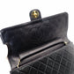 CHANEL Matelassé Chain Shoulder Bag Single Black Lambskin Black Leather Vintage Gold Hardware 7-7-486