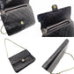 CHANEL Matelassé Chain Shoulder Bag Single Black Lambskin Black Leather Vintage Gold Hardware 7-7-486