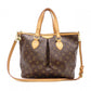 LOUIS VUITTON Palermo PM Monogram Canvas Handbag with PVC Leather Accents, Brown, 2-Way