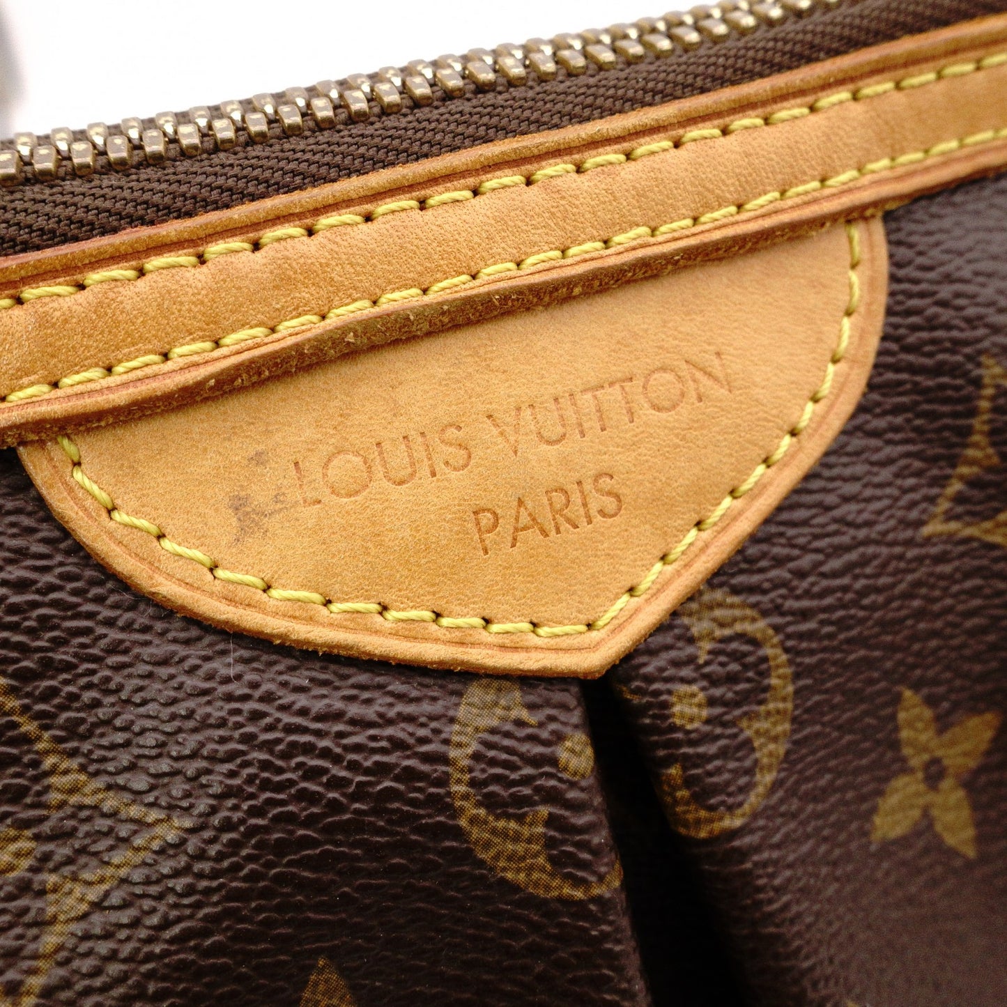 LOUIS VUITTON Palermo PM Monogram Canvas Handbag with PVC Leather Accents, Brown, 2-Way