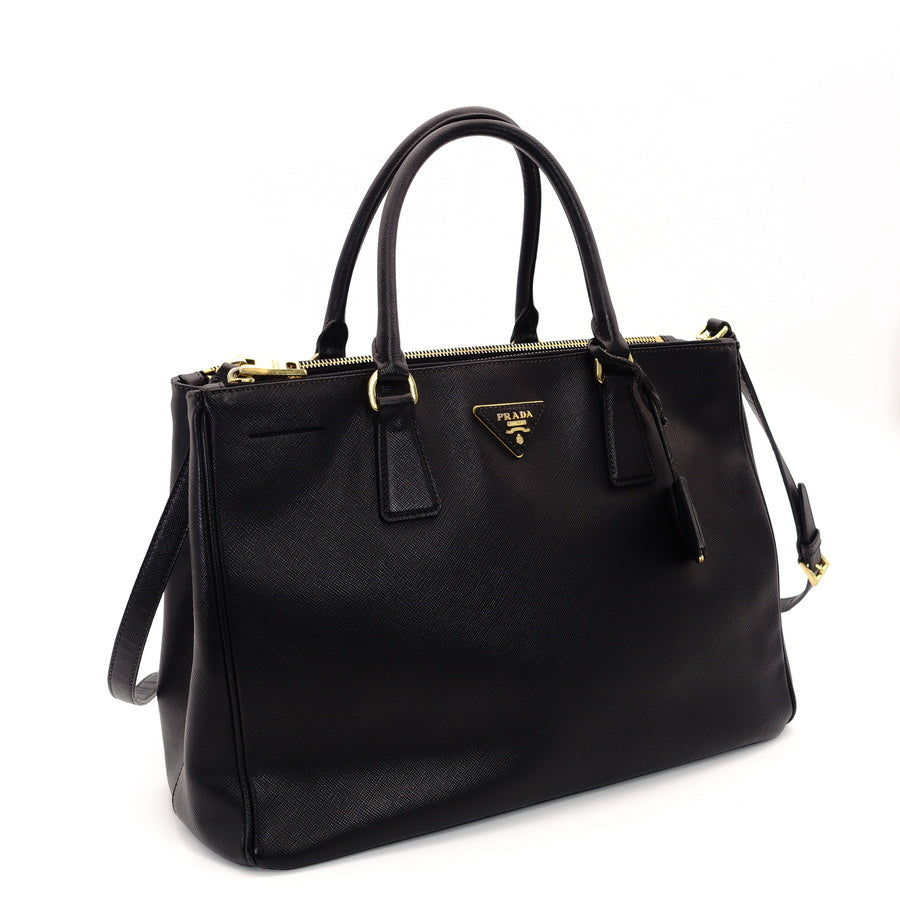 PRADA Galleria Handbag Black 2-way Shoulder Bag