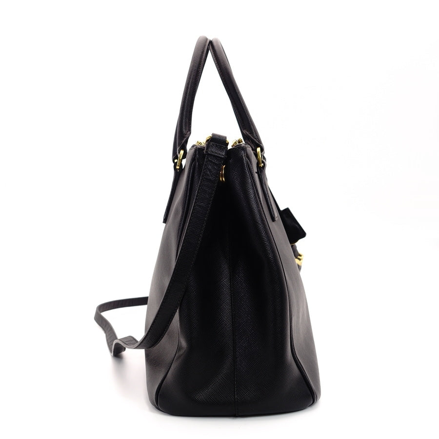 PRADA Galleria Handbag Black 2-way Shoulder Bag