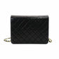 CHANEL Matelassé Chain Shoulder Bag Single Black Lambskin Black Leather Vintage Gold Hardware 7-12-077