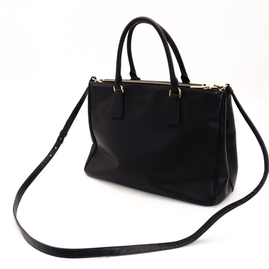 PRADA Galleria Handbag Black 2-way Shoulder Bag