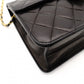 CHANEL Matelassé Chain Shoulder Bag Single Black Lambskin Black Leather Vintage Gold Hardware 7-12-077