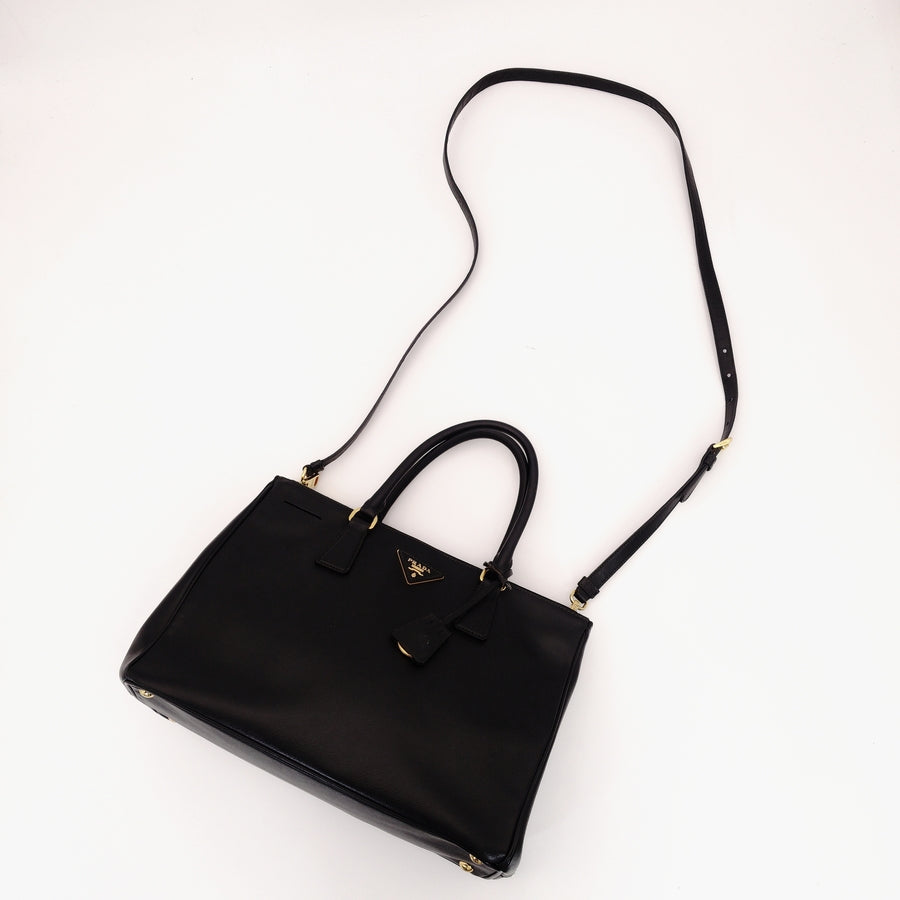 PRADA Galleria Handbag Black 2-way Shoulder Bag