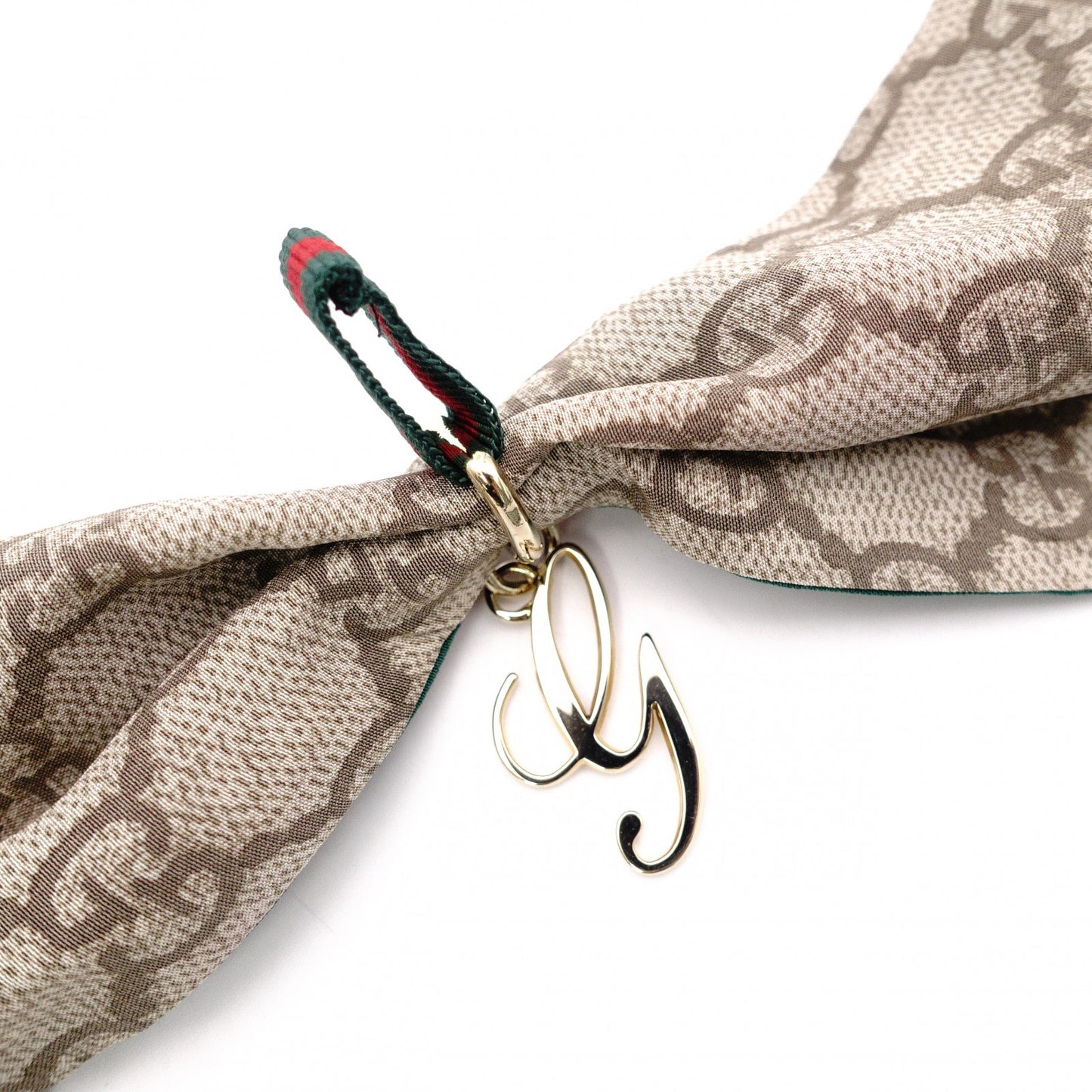 GUCCI Twilly Scarf, Silk, Women's, Sherry Line, with Charm