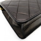 CHANEL Matelassé Chain Shoulder Bag Single Black Lambskin Black Leather Vintage Gold Hardware 7-12-077