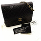 CHANEL Matelassé Chain Shoulder Bag Single Black Lambskin Black Leather Vintage Gold Hardware 7-12-077