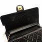 CHANEL Matelassé Chain Shoulder Bag Single Black Lambskin Black Leather Vintage Gold Hardware 7-12-077
