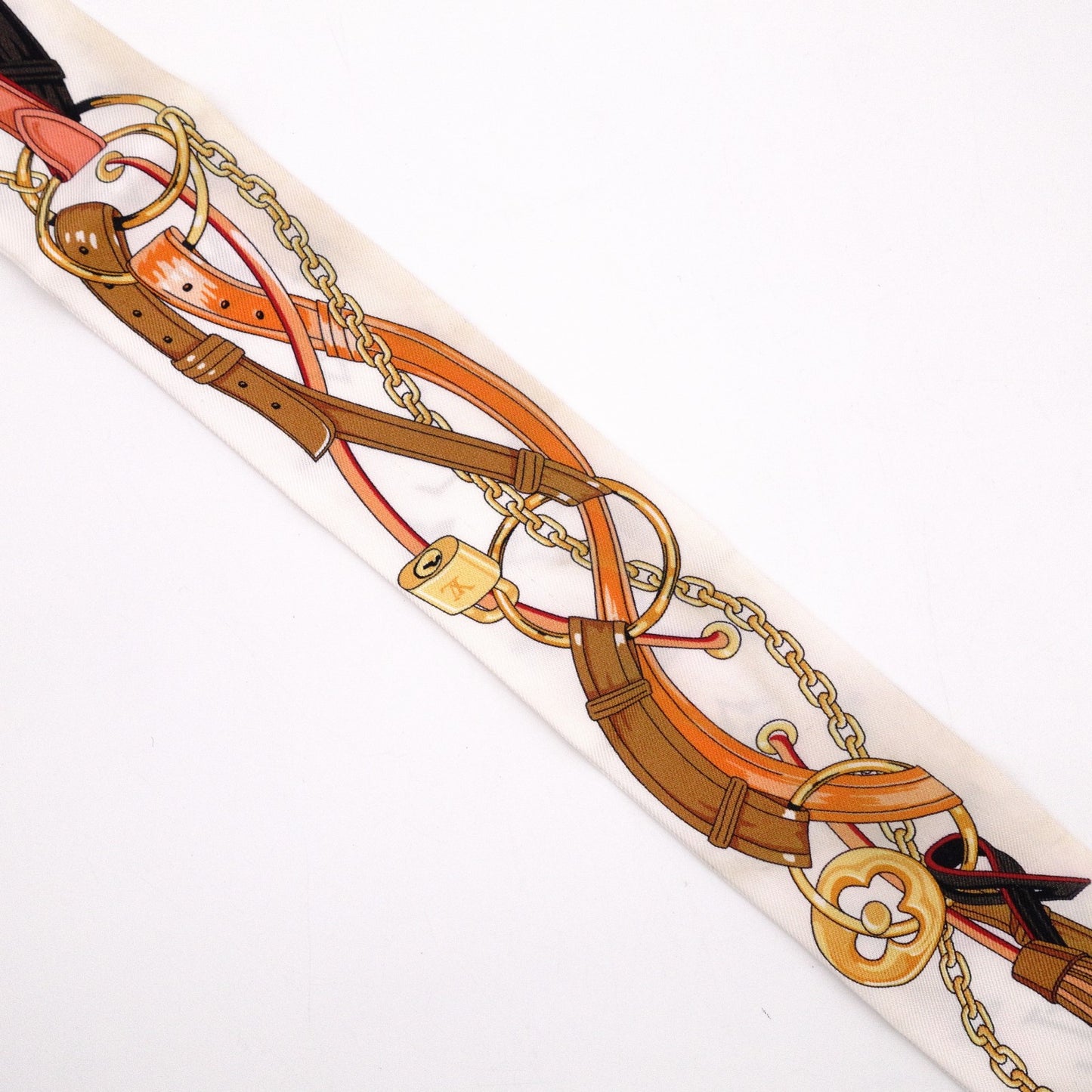 LOUIS VUITTON Twilly Scarf, Silk, Multicolor, Chain