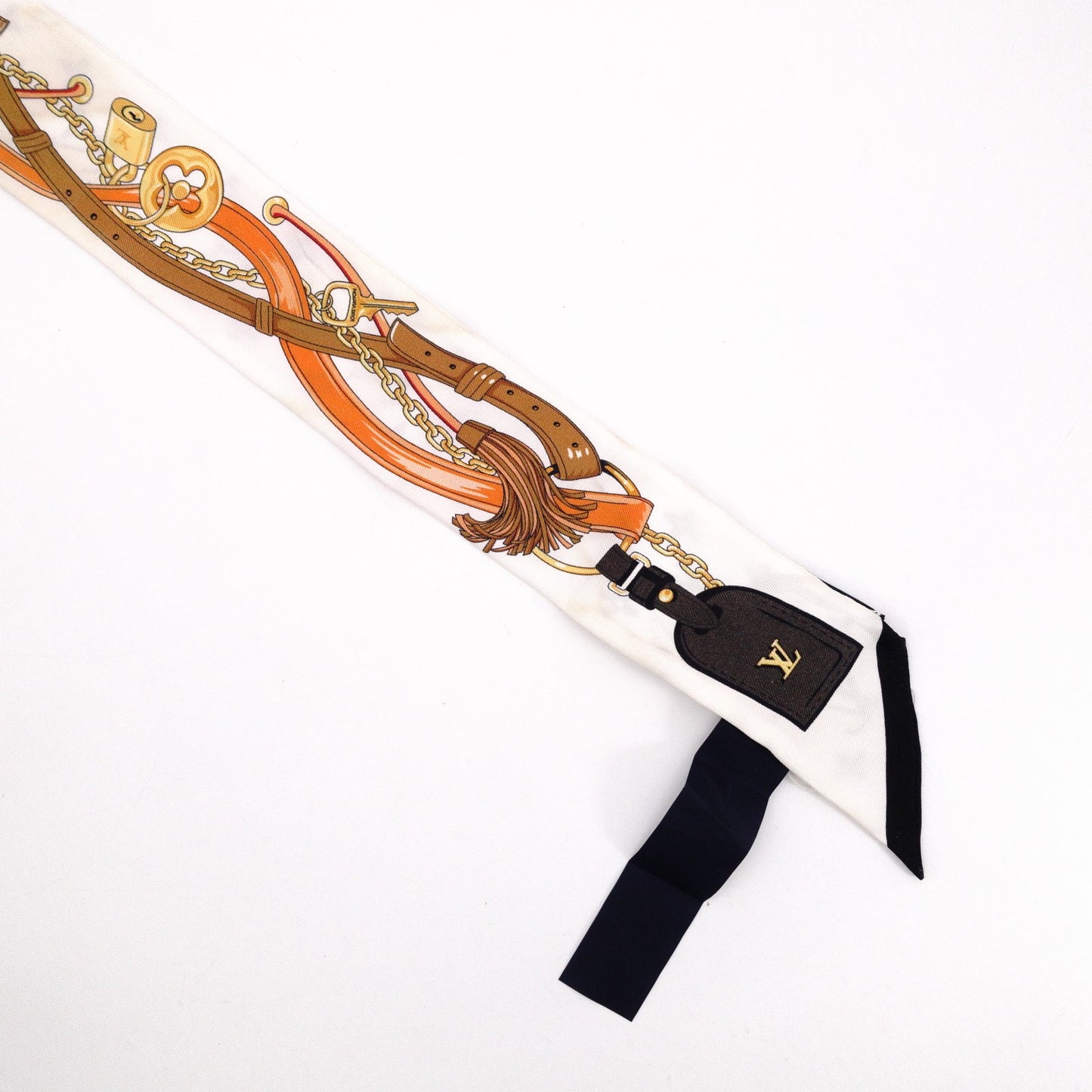 LOUIS VUITTON Twilly Scarf, Silk, Multicolor, Chain