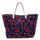 GUCCI Heartbeat Tote Bag, Canvas and Leather, Navy, Heart-Patterned Shoulder Bag