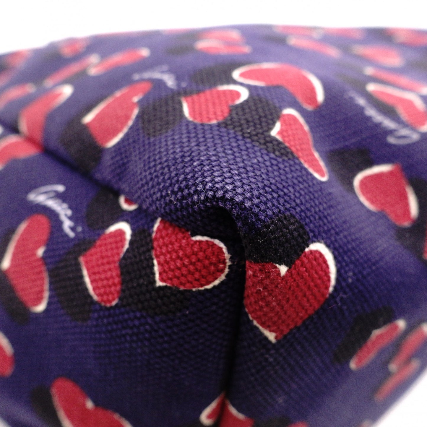 GUCCI Heartbeat Tote Bag, Canvas and Leather, Navy, Heart-Patterned Shoulder Bag