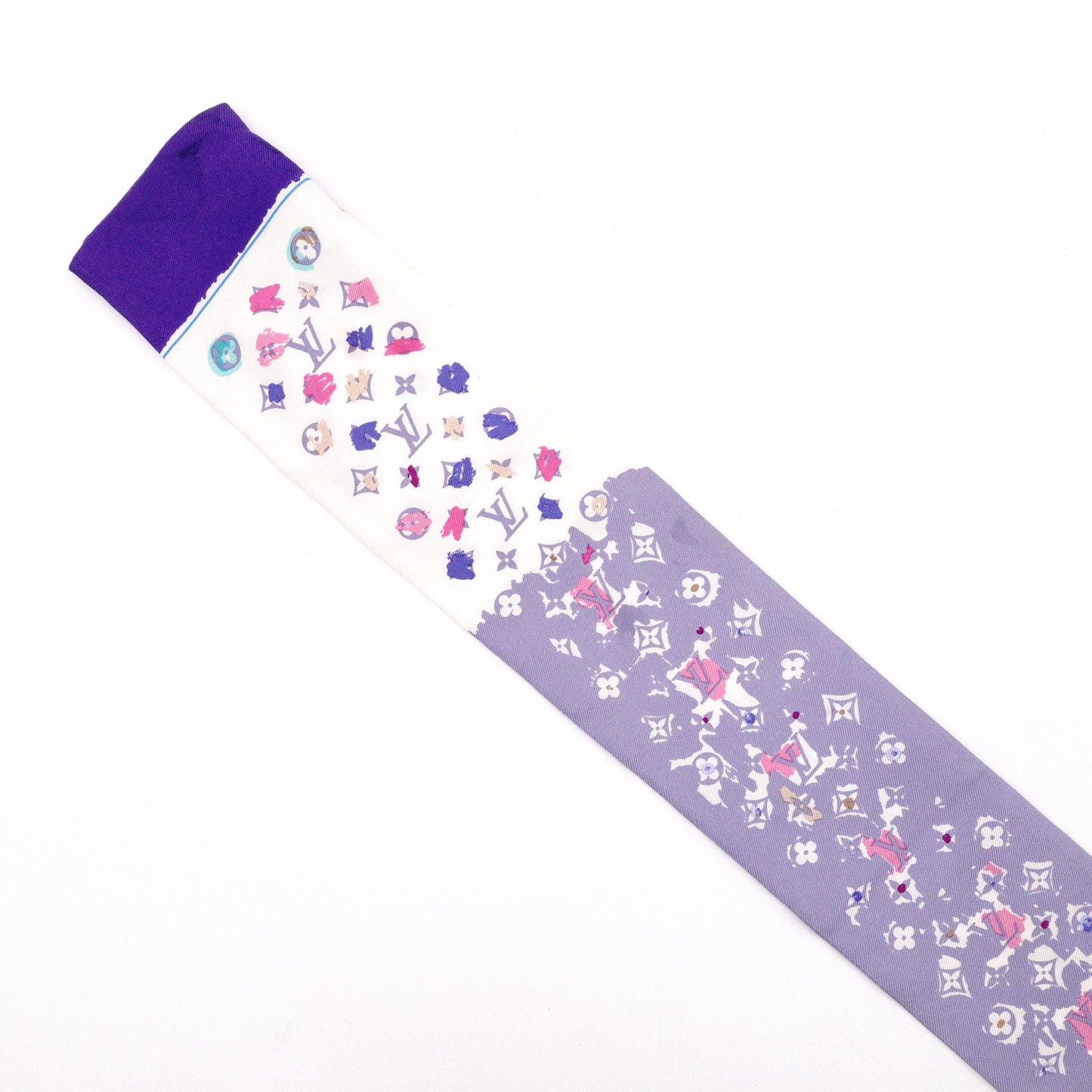 LOUIS VUITTON Twilly Scarf, Silk, Purple