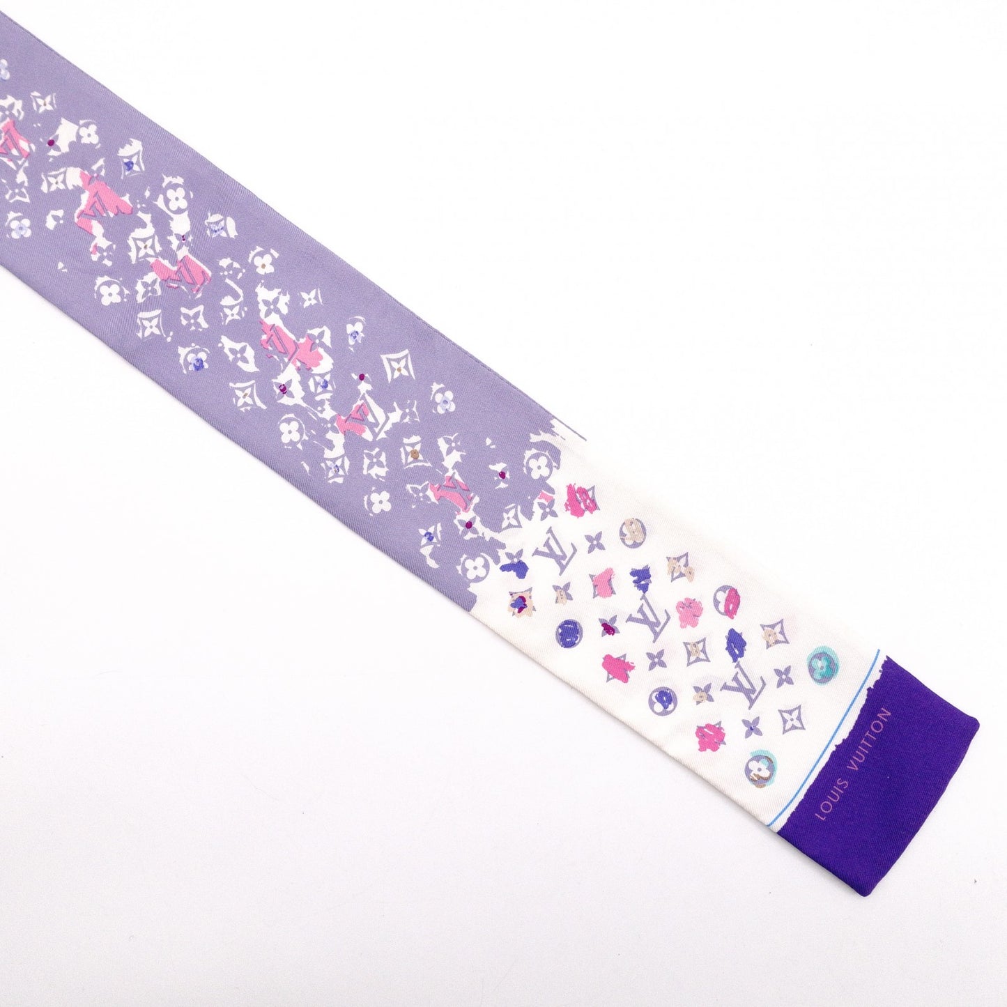 LOUIS VUITTON Twilly Scarf, Silk, Purple