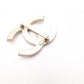 CHANEL Coco Mark Brooch Metal Silver Rhinestone