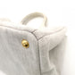 PRADA Canapa Tote Canvas Medium Handbag Gray Denim 2-Way Shoulder 7-11-277