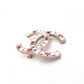 CHANEL Coco Mark Brooch Metal Silver Rhinestone