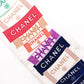CHANEL Twilly Scarf, Silk, Multicolor, White, Logo