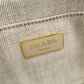 PRADA Canapa Tote Canvas Medium Handbag Gray Denim 2-Way Shoulder 7-11-277