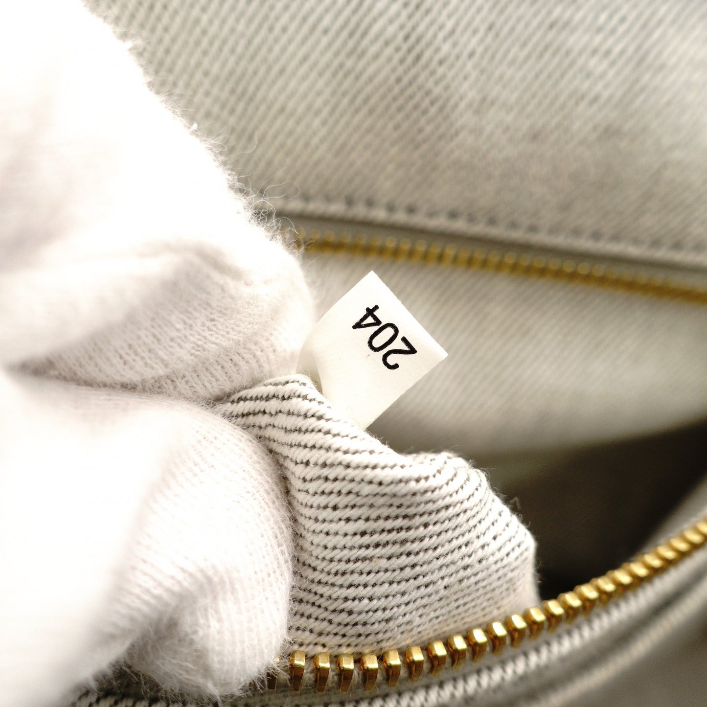 PRADA Canapa Tote Canvas Medium Handbag Gray Denim 2-Way Shoulder 7-11-277