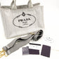 PRADA Canapa Tote Canvas Medium Handbag Gray Denim 2-Way Shoulder 7-11-277