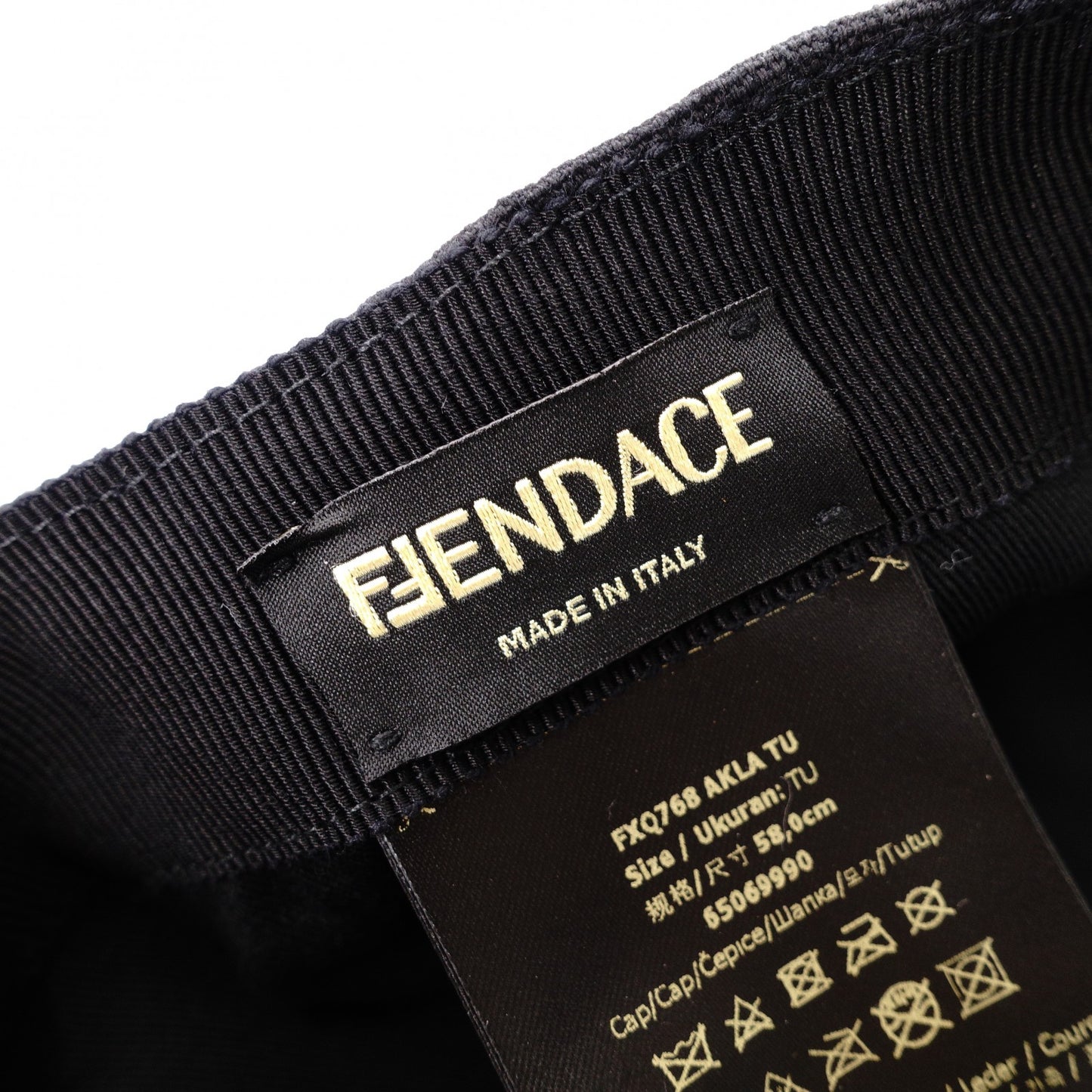 FENDI Fenderce Canvas Black Size 58