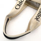 Chloe Woody Medium Tote Canvas Shoulder Bag Beige × Navy Leather 7-10-1054