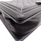 CHANEL Matelassé Boy Chanel Shoulder Bag, Leather, Black, Crossbody