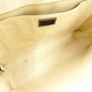 Chloe Woody Medium Tote Canvas Shoulder Bag Beige × Navy Leather 7-10-1054