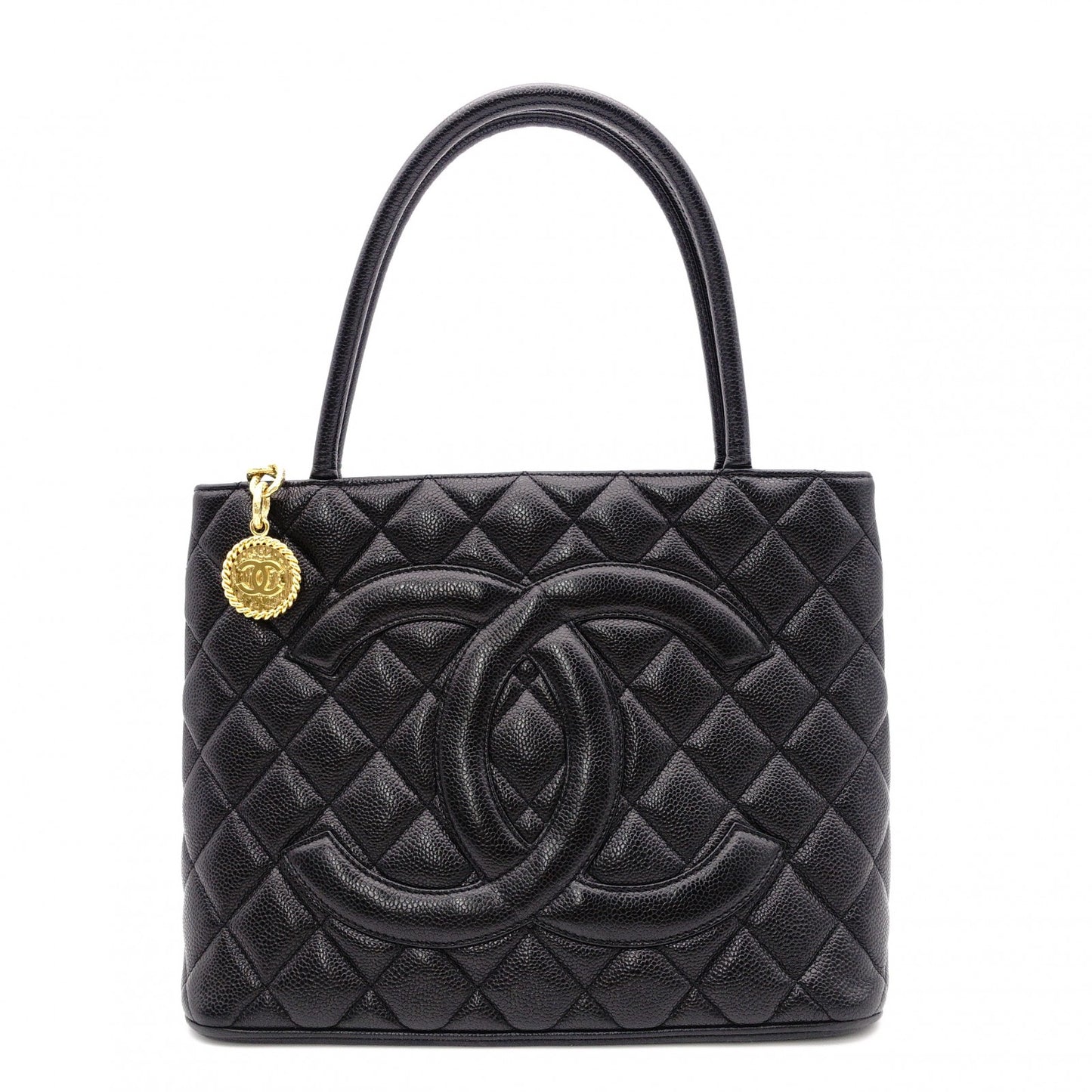 CHANEL Medallion Tote Bag, Leather,Gold Hardware
