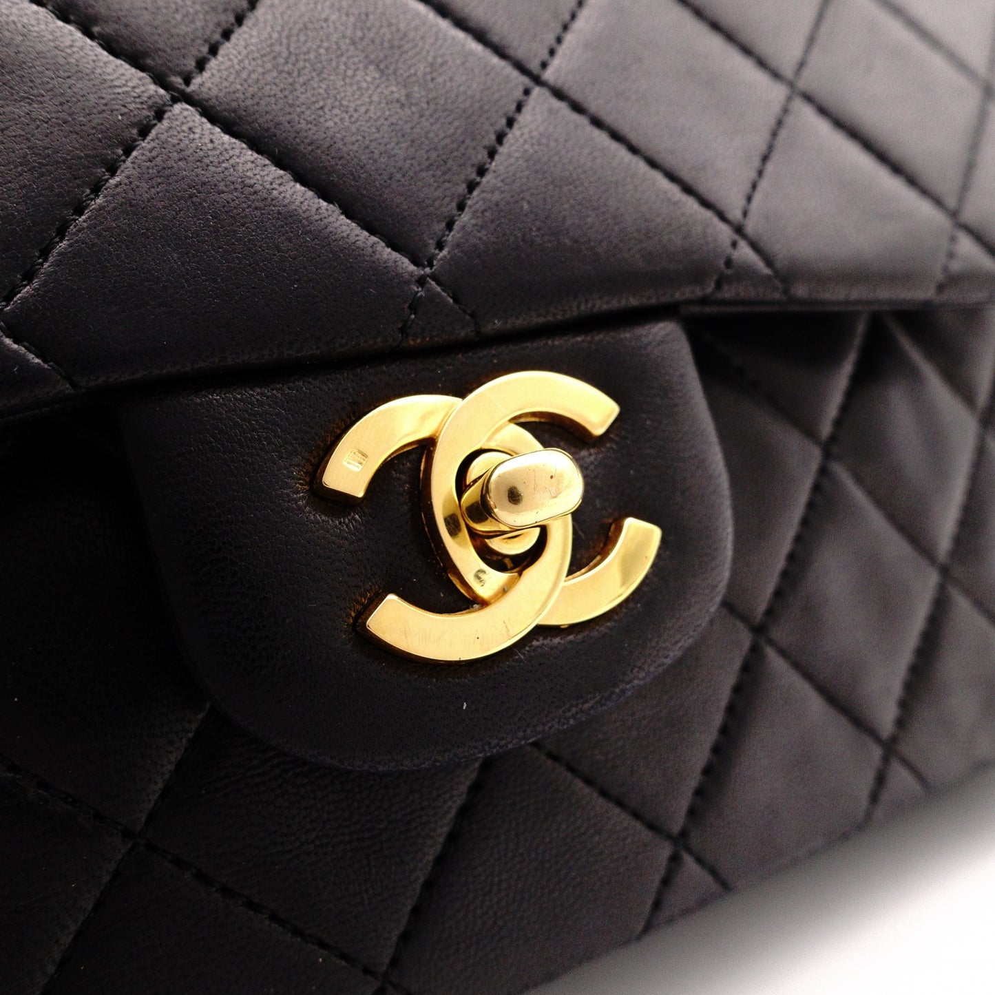 CHANEL Matelassé Classic Lambskin Shoulder Bag, Leather, Black, Gold Hardware