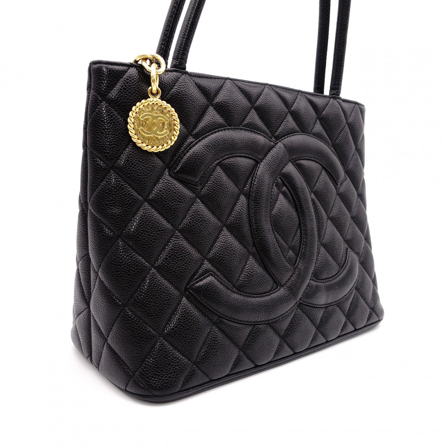 CHANEL Medallion Tote Bag, Leather,Gold Hardware