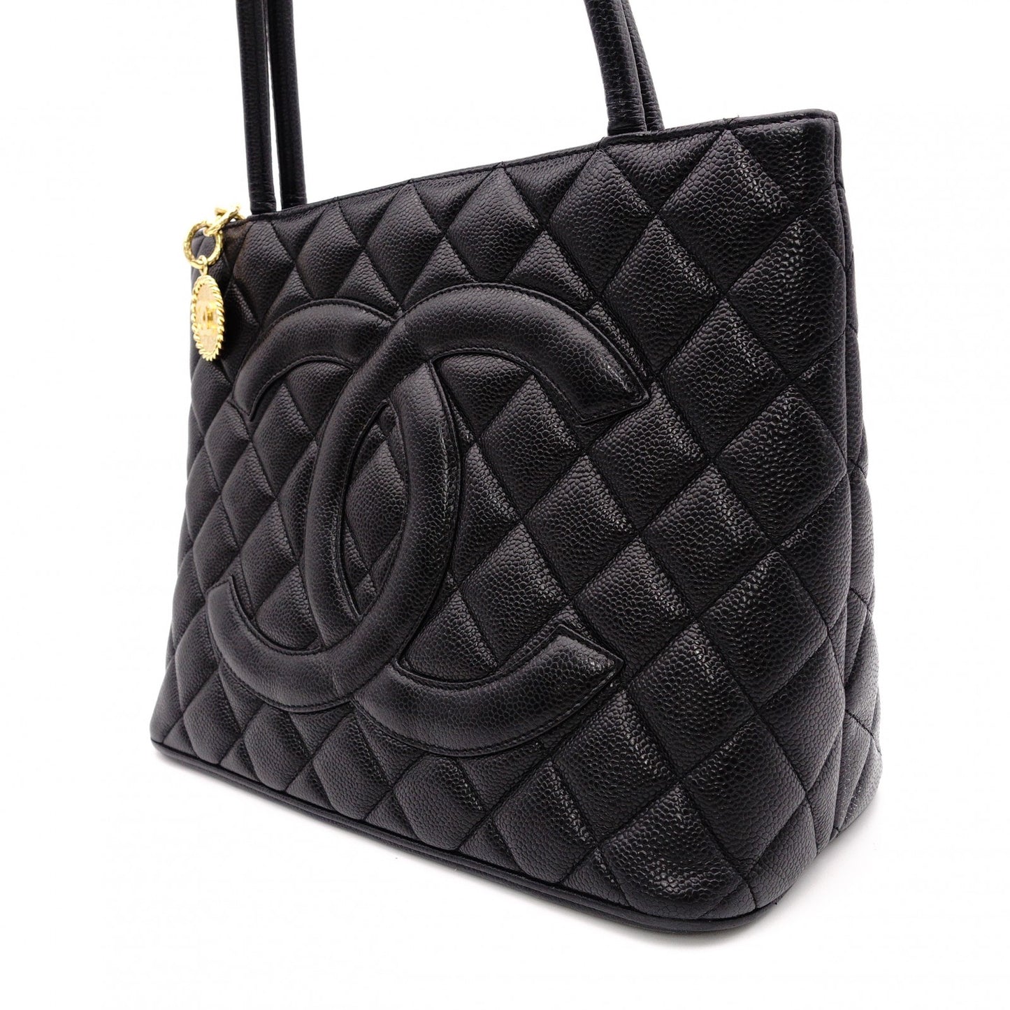 CHANEL Medallion Tote Bag, Leather,Gold Hardware