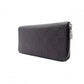 LOUIS VUITTON Zippy Vertical Damier Infini Long Wallet, Leather, Black