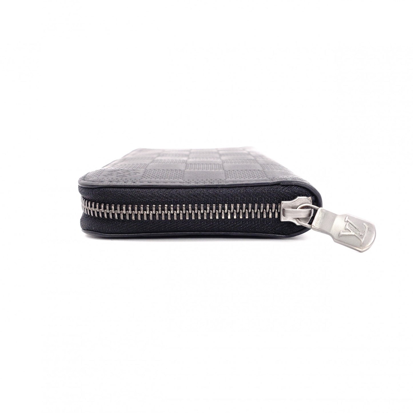 LOUIS VUITTON Zippy Vertical Damier Infini Long Wallet, Leather, Black