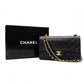 CHANEL Matelassé W-Flap Lambskin Chain Shoulder Bag, Black, Women's