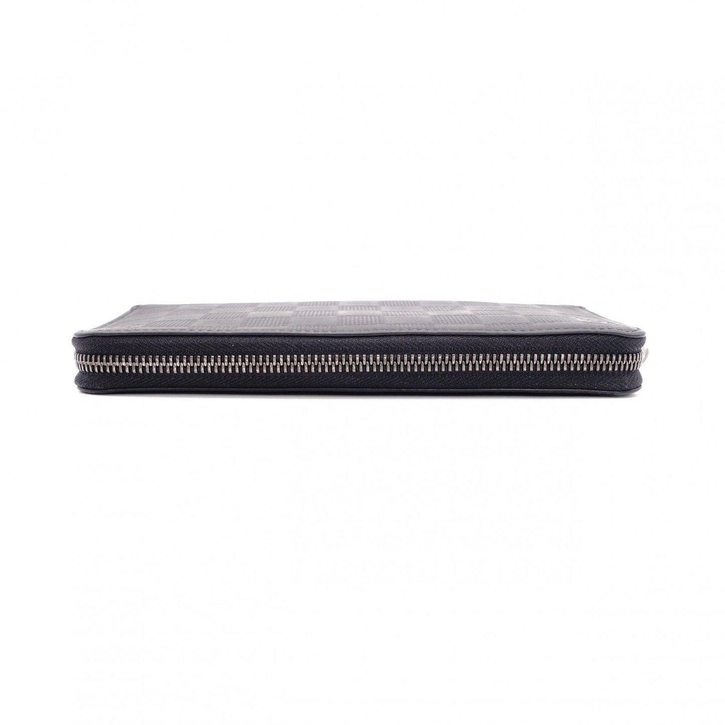 LOUIS VUITTON Zippy Vertical Damier Infini Long Wallet, Leather, Black