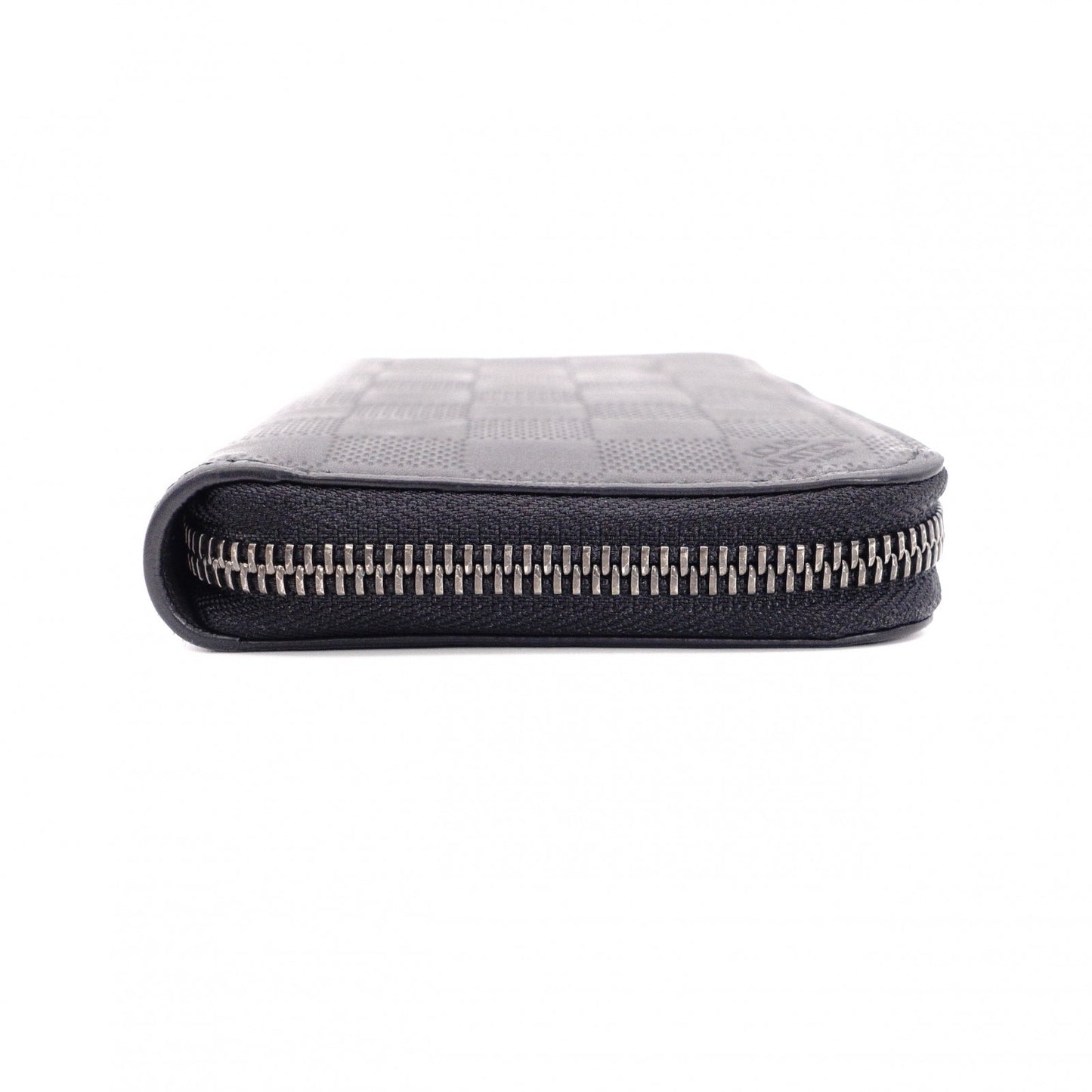 LOUIS VUITTON Zippy Vertical Damier Infini Long Wallet, Leather, Black