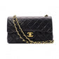 CHANEL Matelassé W-Flap Lambskin Chain Shoulder Bag, Black, Women's