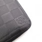 LOUIS VUITTON Zippy Vertical Damier Infini Long Wallet, Leather, Black