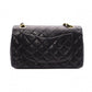 CHANEL Matelassé W-Flap Lambskin Chain Shoulder Bag, Black, Women's