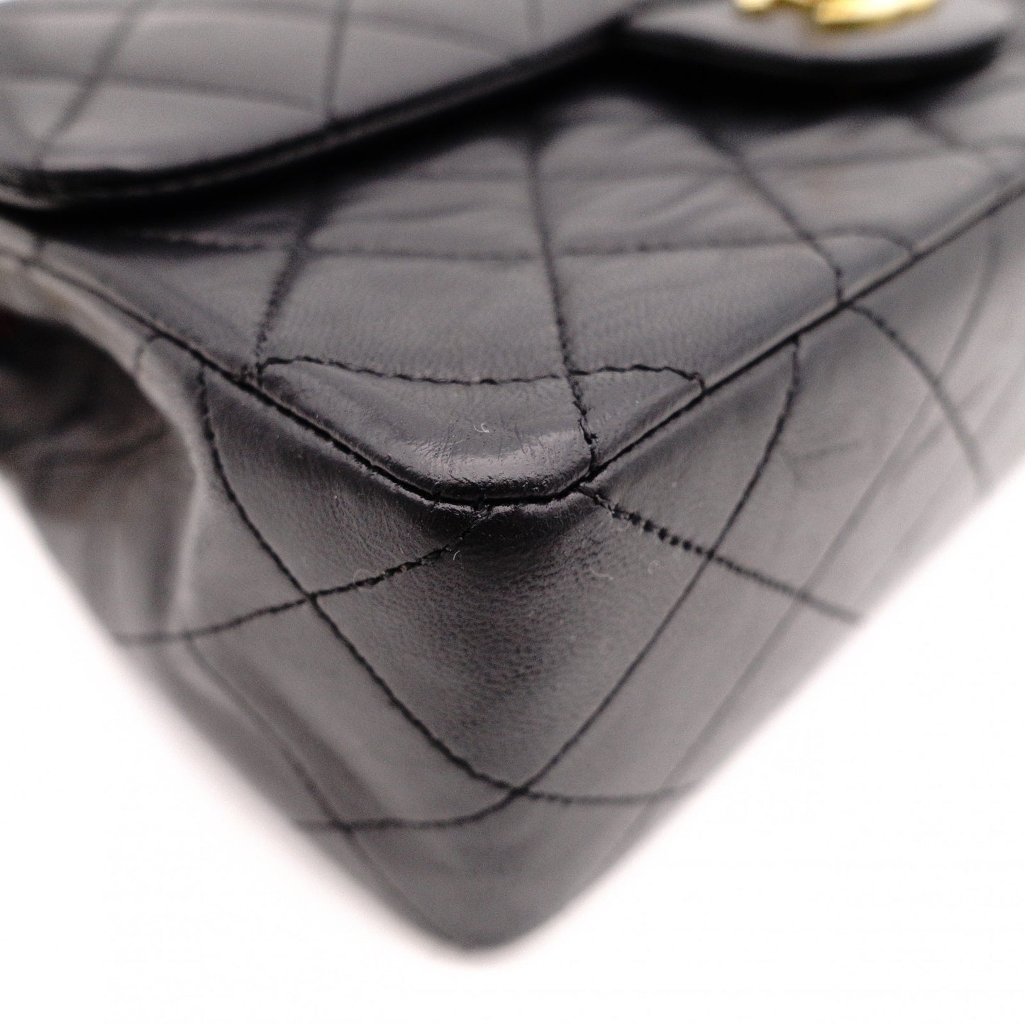 CHANEL Matelassé W-Flap Lambskin Chain Shoulder Bag, Black, Women's