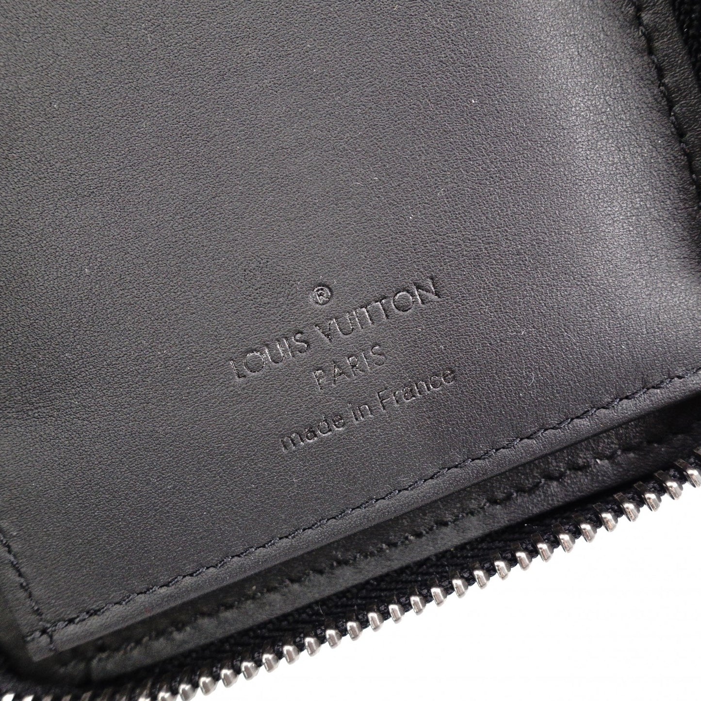 LOUIS VUITTON Zippy Vertical Damier Infini Long Wallet, Leather, Black