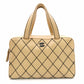 CHANEL Wild Stitch Tote Bag, Leather, Beige and Black