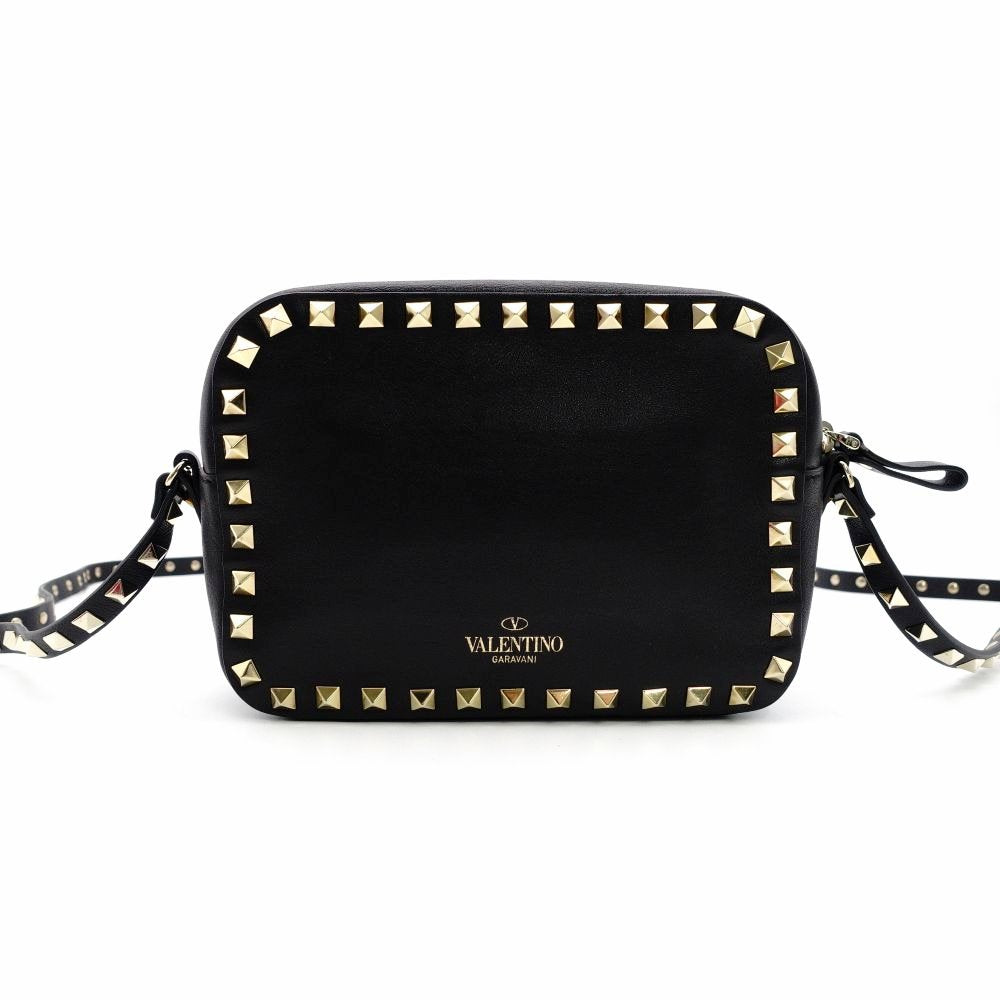 Valentino Garavani Camera Bag Black Shoulder Bag Black Studded Crossbody 7-12-129